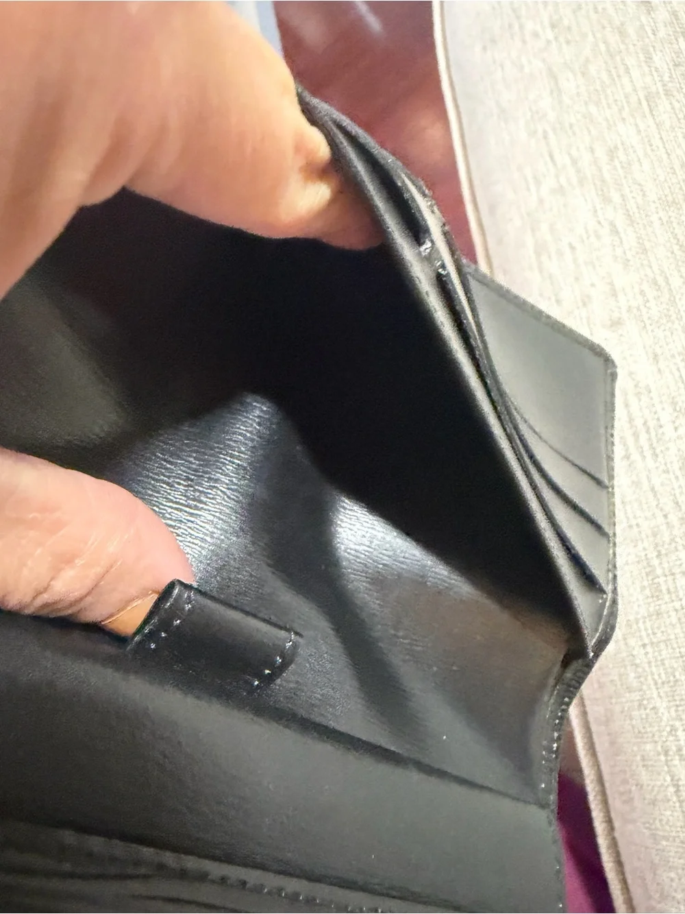 Louis Vuitton Black Epi Leather Long Wallet with Flap